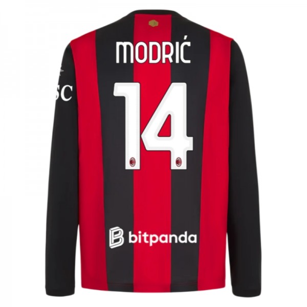 Futbalový Dres AC Milan Domáci 2026/27 Luka Modrić 14 Pánsky Dlhý Rukáv 1 Futbalový Dres AC Milan Domáci 2026/27 Luka Modrić 14 Pánsky Dlhý Rukáv