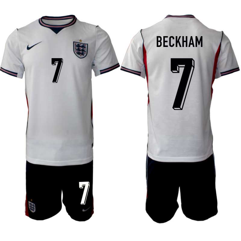 Voetbalshirts Engeland WK 2026 David Beckham #7 thuis heren set Futbalový dresy Anglicko MS 2026 David Beckham #7 domáci pánsky set - Afbeelding 2