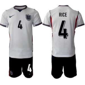 Fußballtrikot England WM 2026 Declan Rice #4 Heim Herren Set