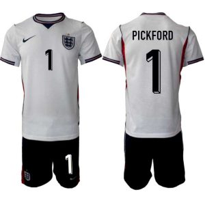 Fußballtrikot England WM 2026 Jordan Pickford #1 Heim Herren-Set