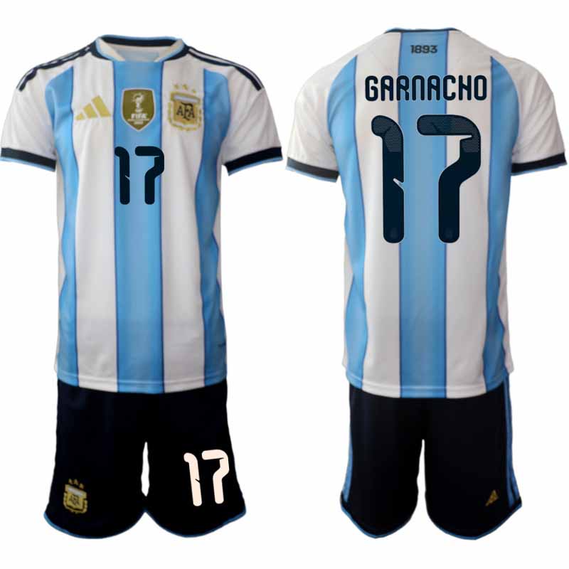 Voetbalshirt Argentinië WK 2026 Alejandro Garnacho #17 Thuis Heren Set 2 Futbalový dres Argentína MS 2026 Alejandro Garnacho #17 Domáci Pánsky Komplet - Afbeelding 2
