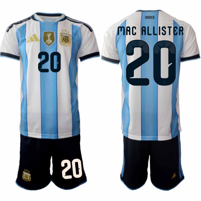 Fußballtrikot Argentinien WM 2026 Alexis Mac Allister #20 Zuhause Herren Komplett 2 Futbalový dres Argentína MS 2026 Alexis Mac Allister #20 Domáci Pánsky Komplet – Bild 2