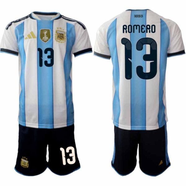 Fußballtrikot Argentinien WM 2026 Cristian Romero #13 Heim Herren-Komplett 1 Argentinien WM 2026 Cristian Romero #13 Heimtrikot Herren Komplett