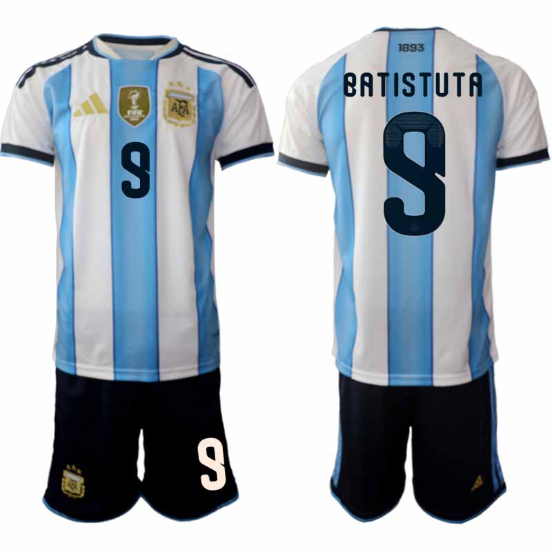 Voetbalset Argentinië WK 2026 Gabriel Batistuta #9 Thuis Heren 2 Futbalový set Argentína MS 2026 Gabriel Batistuta #9 Domáci Pánsky - Afbeelding 2