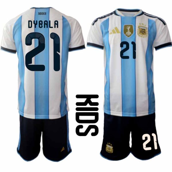 Futbalový Komplet Argentína MS 2026 Paulo Dybala #21 Domáci Detský Fussball-Set Argentinien WM 2026 Paulo Dybala #21 Heimspiel Kinders