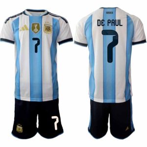 Fussball-Set Argentinien WM 2026 Rodrigo De Paul #7 Heim Herren