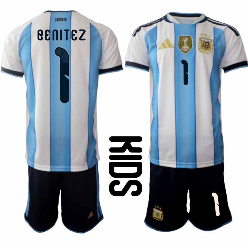 Futbalový Komplet Argentína MS 2026 Walter Benítez #1 Domáci Detský Futbalový Komplet Argentína MS 2026 Walter Benítez #1 Domáci Detský – Bild 2