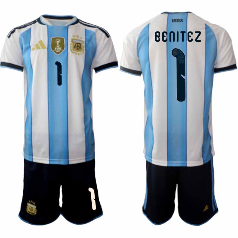 Voetbalset Argentinië WK 2026 Walter Benítez #1 Thuis Heren 2 Futbalový set Argentína MS 2026 Walter Benítez #1 Domáci Pánsky - Afbeelding 2