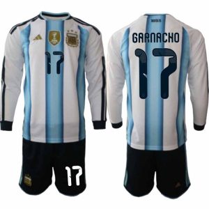 Argentinien WM 2026 zuhause Herren-Trikot Set langärmlig– Alejandro Garnacho #17