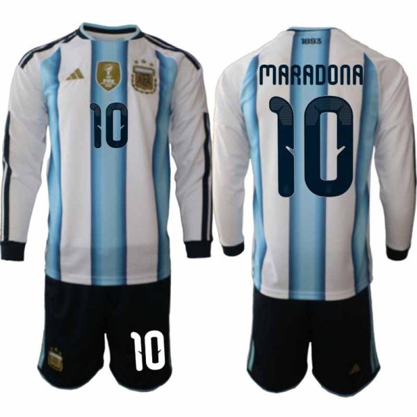 Argentína MS 2026 domáci Pánsky Dres set dlhý rukáv– Diego Maradona #10 Argentinien MS 2026 Heim Herren Trikot Langarm– Diego Maradona #10