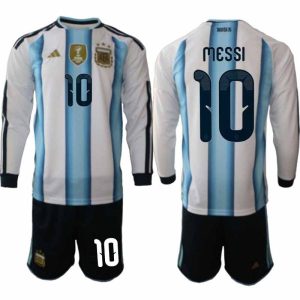 Argentinien WM 2026 zuhause Herren-Trikot Set langärmlig – Lionel Messi #10