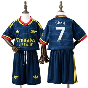 Detské futbalové dresy komplet Arsenal 2026/27 Bukayo Saka 7 Preč