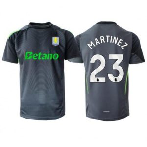 Futbalový dresy Aston Villa 2025/26 Brankársky Čierno-Šedý Emiliano Martinez #23 – Pánsky Krátky Rukáv