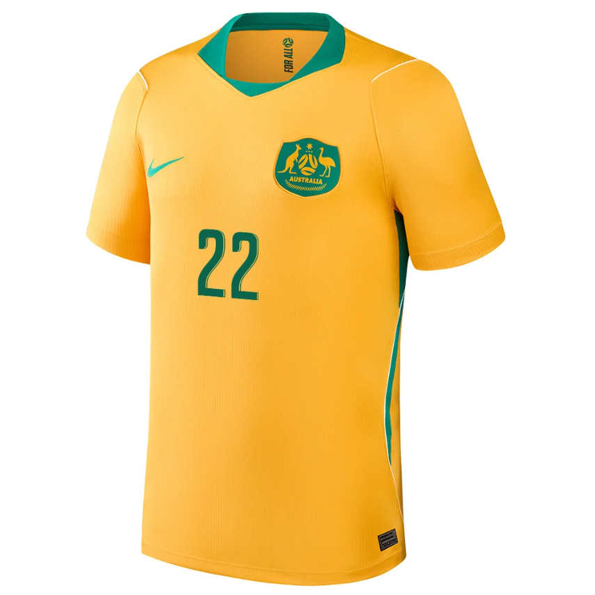 Futbalove dresy Austrália MS 2026 Domáci Jackson Irvine 22 Pánsky 2 Futbalove dresy Austrália MS 2026 Domáci Jackson Irvine 22 Pánsky-1