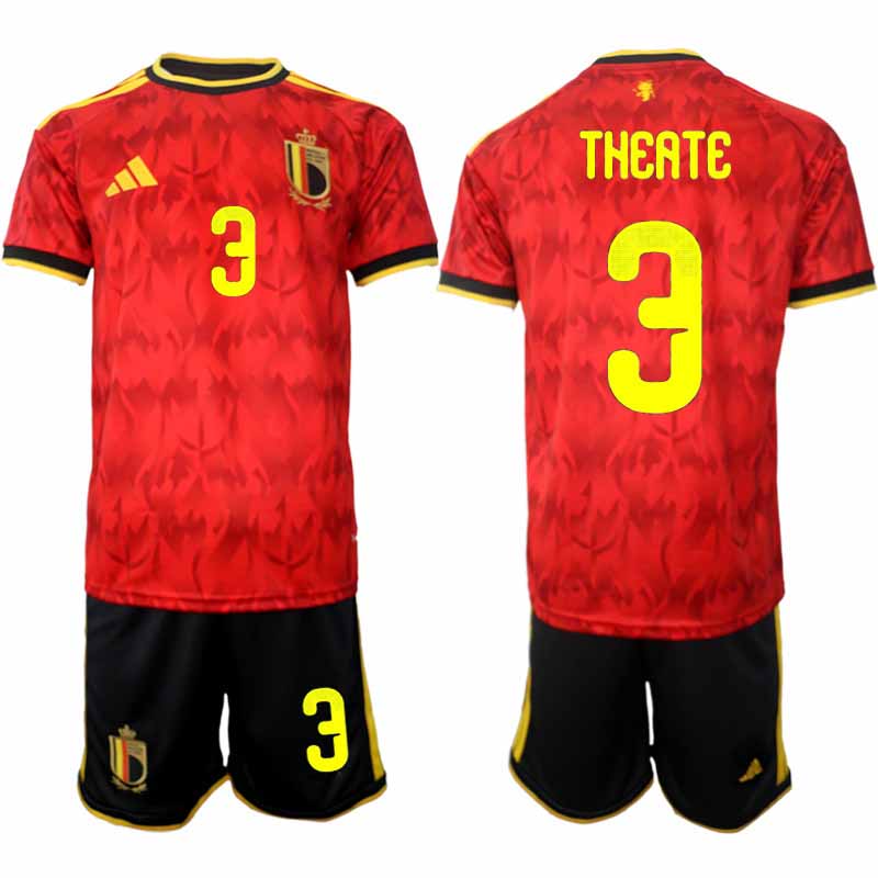 Fußballset Belgien WM 2026 Heim Herren – Arthur Theate #3 Futbalový set Belgicko MS 2026 domáci pánsky – Arthur Theate #3 – Bild 2