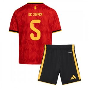 Belgicko Futbalový dres MS 2026 Maxim De Cuyper #5 Domáci Detský Komplet