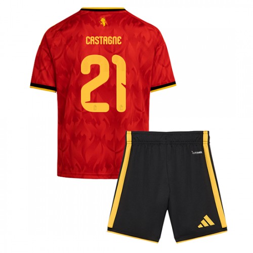 Belgicko Futbalový dres MS 2026 Timothy Castagne #21 Domáci Detský Komplet 1 Belgicko Futbalový dres MS 2026 Timothy Castagne #21 Domáci Detský Komplet