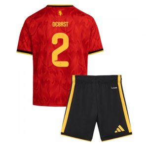 Belgicko Futbalový dres MS 2026 Zeno Debast #2 Domáci Detský Komplet