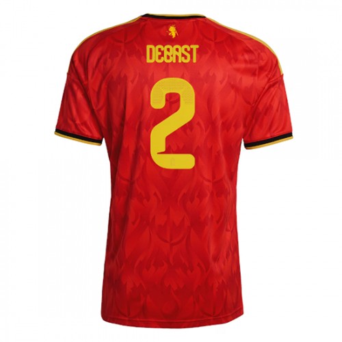 Futbalové dresy Belgicko MS 2026 Zeno Debast #2 Domáci 1 Futbalové dresy Belgicko MS 2026 Zeno Debast #2 Domáci