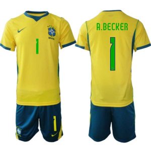 Herren Fußballset Brasilien WM 2026 Alisson Becker #1 Heim