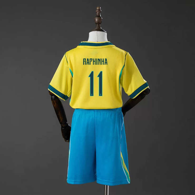 Detské Brazília MS 2026 Domáci Raphinha 11 Futbalový Dres Komplet 1 Detské Brazília MS 2026 Domáci Raphinha 11 Futbalový Dres Komplet
