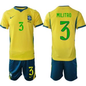 Herren-Fußballtrikot Brasilien WM 2026 Éder Militão #3 Heim