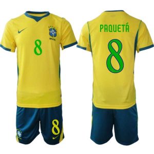 Herren-Fußballtrikot Brasilien WM 2026 Lucas Paquetá #8 Heim