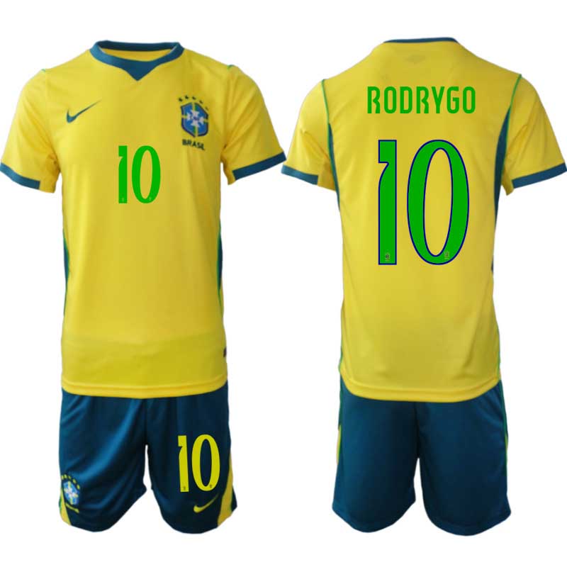 Herren-Fußballset Brasilien WM 2026 Rodrygo #10 Heim Pánsky Futbalový Komplet Brazília MS 2026 Rodrygo #10 domáci – Bild 2