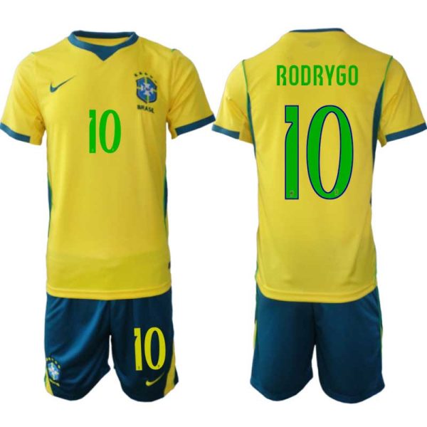 Herren-Fußballset Brasilien WM 2026 Rodrygo #10 Heim Herren-Fußballset Brasilien WM 2026 Rodrygo #10 Heim