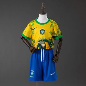 Detské Futbalový Dres Komplet Brazília MS 2026 Posebna izdaja – rumeno-zelena
