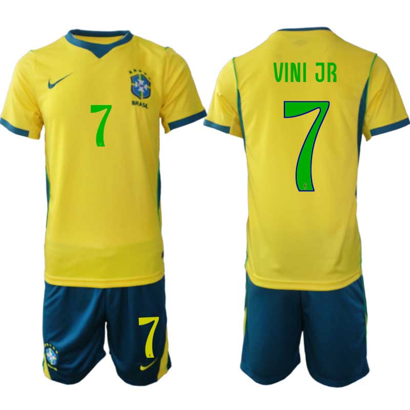 Herren-Fußballset Brasilien WM 2026 Vinícius Júnior #7 Heim 2 Pánsky Futbalový Komplet Brazília MS 2026 Vinícius Júnior #7 domáci – Bild 2