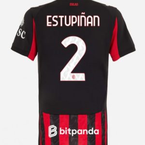 Futbalový dresy AC Milan 2025/26 Domáci Pervis Estupinan #2 Dámsky Krátky Rukáv