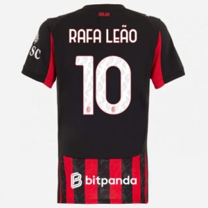 Futbalový dresy AC Milan 2025/26 Domáci Rafael Leao #10 Dámsky Krátky Rukáv