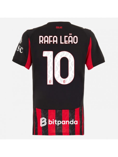 Futbalový dresy AC Milan 2025/26 Domáci Rafael Leao #10 Dámsky 1 Futbalový dresy AC Milan 2025/26 Domáci Rafael Leao #10 Dámsky Krátky Rukáv
