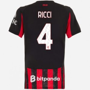 Futbalový dresy AC Milan 2025/26 Domáci Samuele Ricci #4 Dámsky Krátky Rukáv