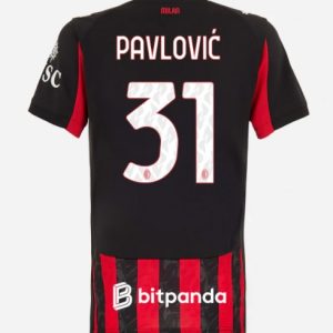 Futbalový dresy AC Milan 2025/26 Domáci Strahinja Pavlovic #31 Dámsky Krátky Rukáv