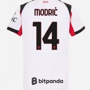 Futbalový dresy AC Milan 2025/26 Vonkajší – Luka Modric #14 Dámsky Krátky Rukáv