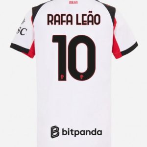 Futbalový dresy AC Milan 2025/26 Vonkajší – Rafael Leao #10 Dámsky Krátky Rukáv