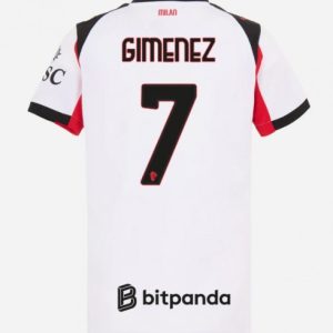 Futbalový dresy AC Milan 2025/26 Vonkajší – Santiago Gimenez #7 Dámsky Krátky Rukáv