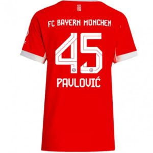 Ženy Futbalový dres FC Bayern Munich 2025/26 Domáci Aleksandar Pavlovic #45 – Krátky Rukáv