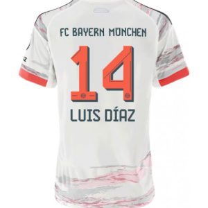 Ženy Futbalový dres FC Bayern Munich 2025/26 Vonkajší Luis Diaz #14 – Krátky Rukáv