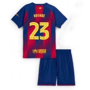 Dětský Barcelona Jules Kounde #23 2025-26 Futbalové dresy Domáci (+ trenírky)