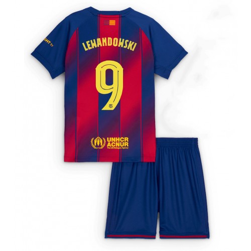 Dětský Barcelona Robert Lewandowski #9 2025-26 Domáci futbalový komplet 1 Dětský Barcelona Robert Lewandowski #9 2025-26 Futbalové dresy Domáci (+ trenírky)