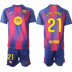 Fußballtrikot Komplett FC Barcelona 2025/26 Heim – Frenkie de Jong #21