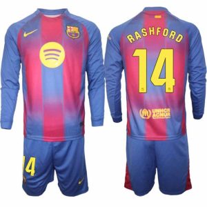Fußballtrikot Komplett FC Barcelona 2025/26 Heiman – Marcus Rashford #14 – Langarmshirt + Shorts