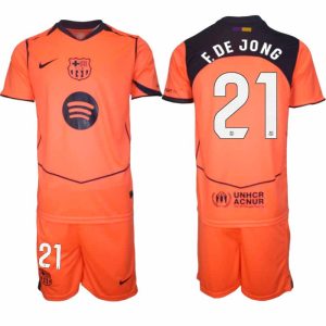Futballtrikot des FC Barcelona 2025/26 Dritte Herren – Frenkie de Jong #21 – Kurze Ärmel + Shorts