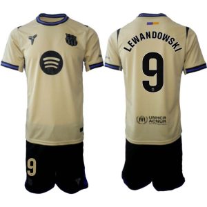 Futballtrikot FC Barcelona 2025/26 Auswärts Herren Robert Lewandowski #9 – Kurze Ärmel + Shorts