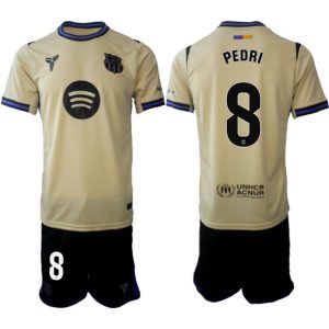 Fussball-Trikot FC Barcelona 2025/26 Außenseite Herren – Pedri Gonzalez #8 – Kurzarm + Shorts