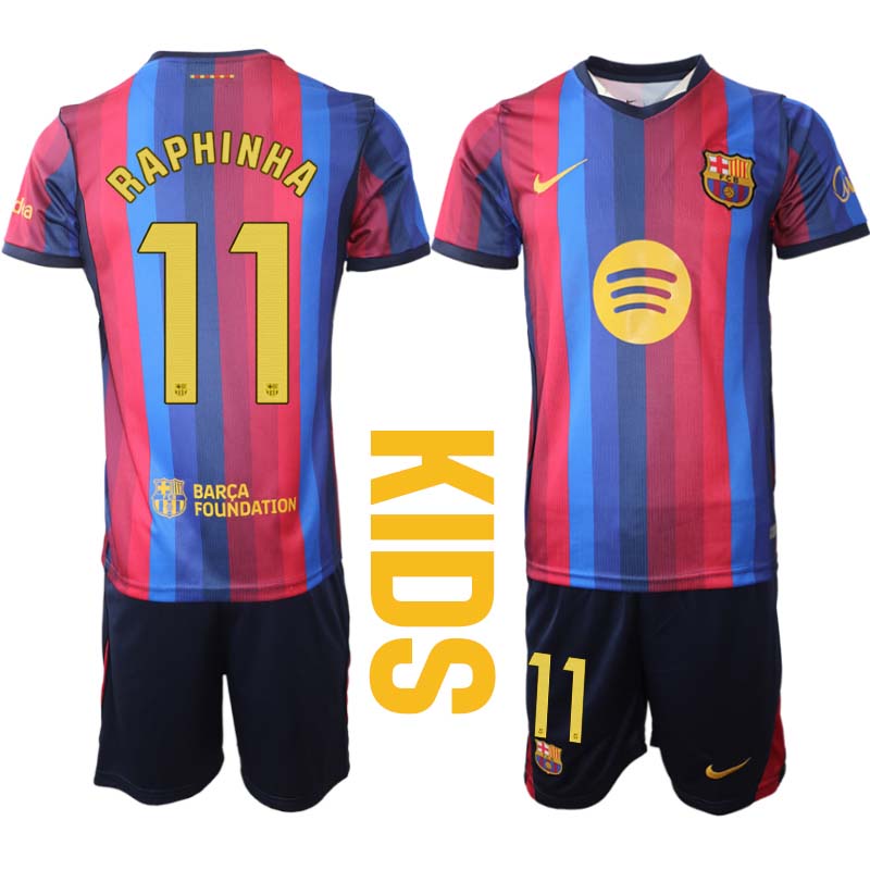 Futbalový Dres Komplet FC Barcelona Domáci 2026/27 Raphinha 11 Detské 1 Futbalový Dres Komplet FC Barcelona Domáci 2026/27 Raphinha 11 Detské