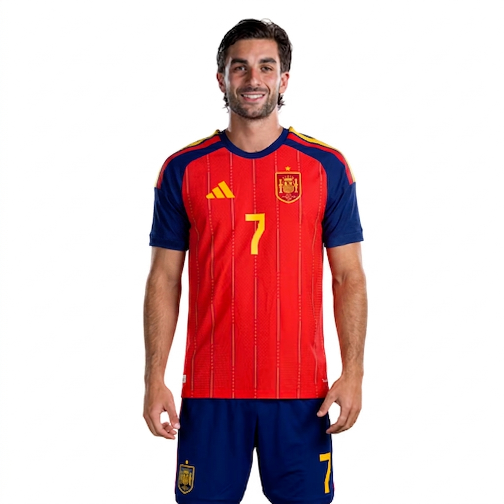 Pánsky Futbalový Dres Španielsko MS 2026 Domáci Ferran Torres 7 Komplet 1 Pánsky Futbalový Dres Španielsko MS 2026 Domáci Ferran Torres 7 Komplet